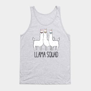 Llama Squad, Funny Cute Llama Tank Top